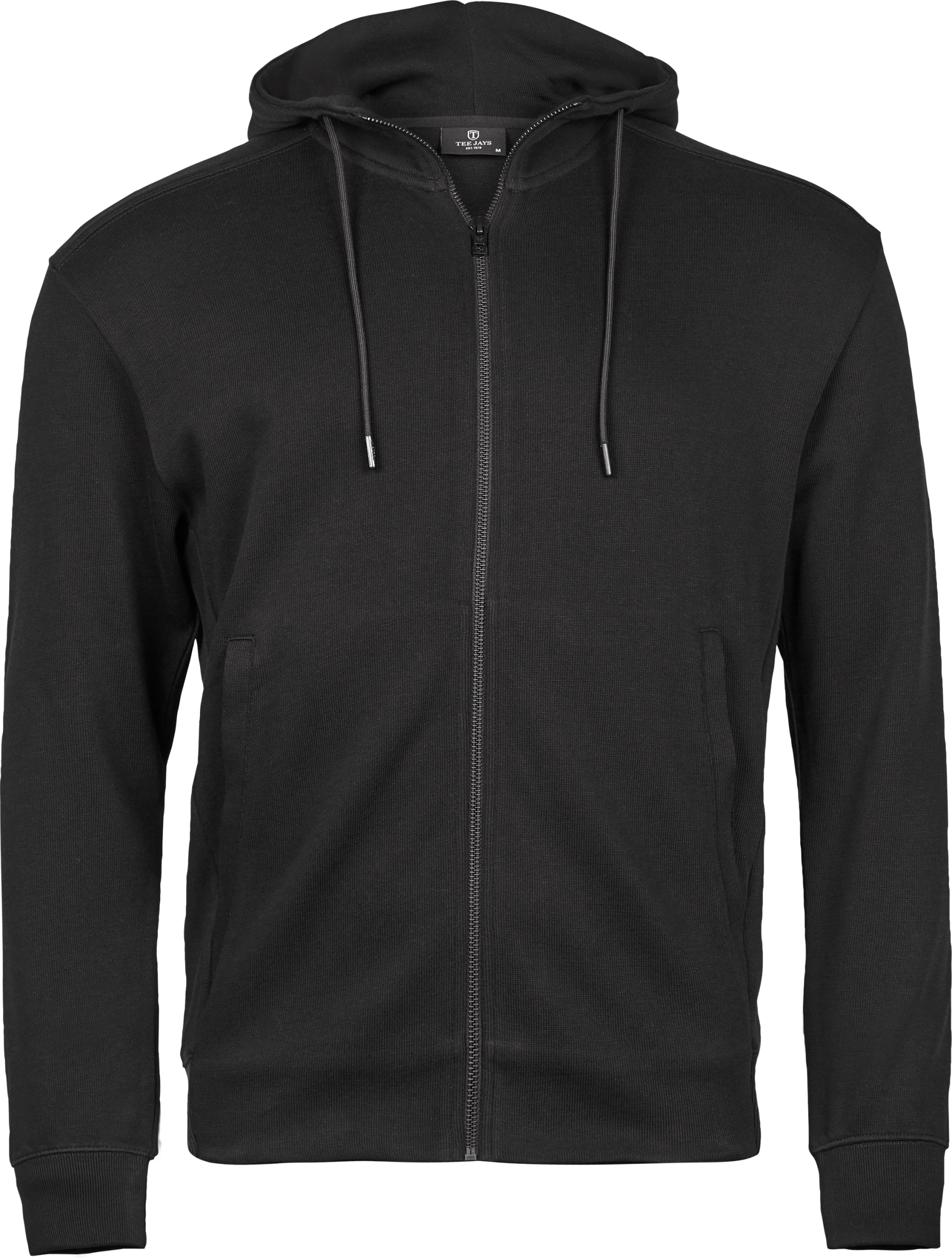 Ribbed Interlock Hooded Full Zip