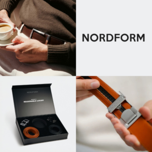 Nordform Herre Klik-Bælte I Læder –  Dobbeltsæt