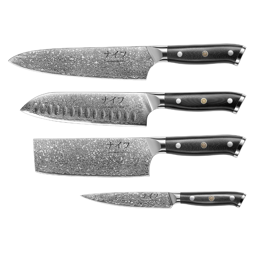 Damascus By Hâws Knivsæt – 4 Dele, G10 - Billede 2