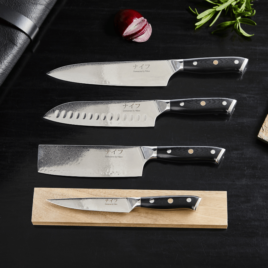 Damascus By Hâws Knivsæt – 4 Dele, G10