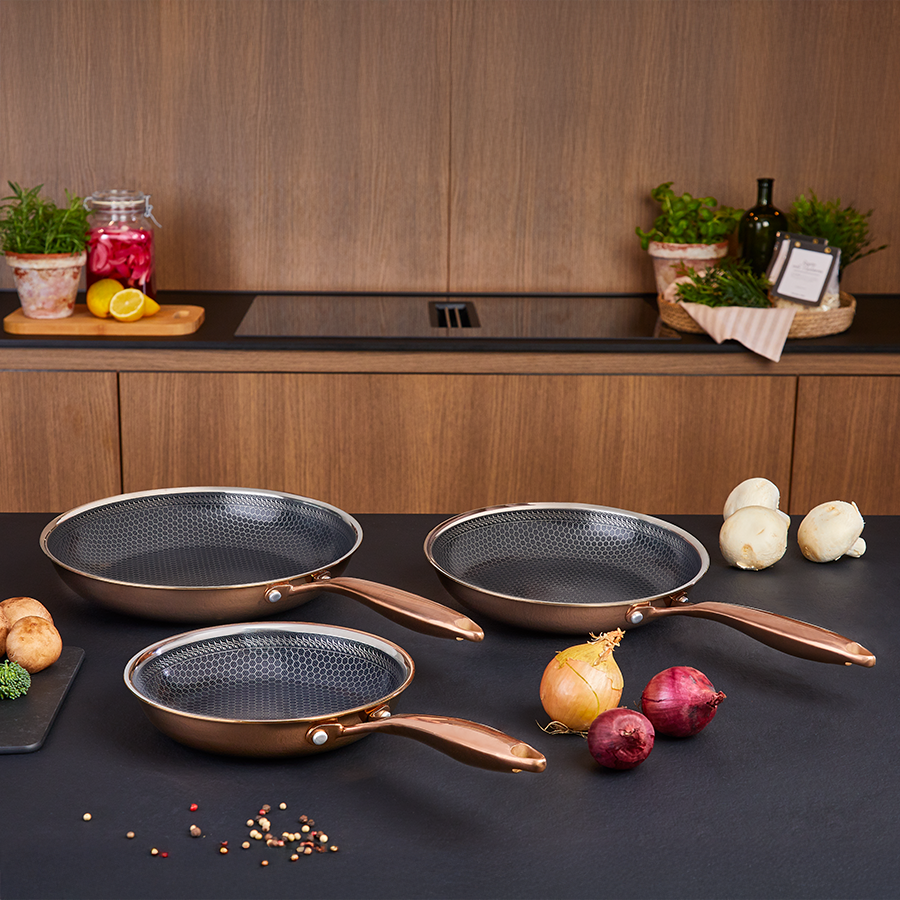 Hâws Santo Hybrid Stegepandesæt 20+24+28 Cm, Rose Gold