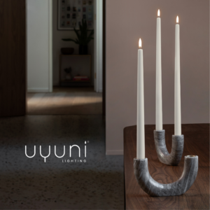 Uyuni Led Marmor Dobbelt Lysestage