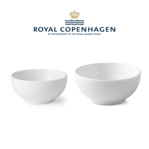 Hvid Riflet Skålesæt