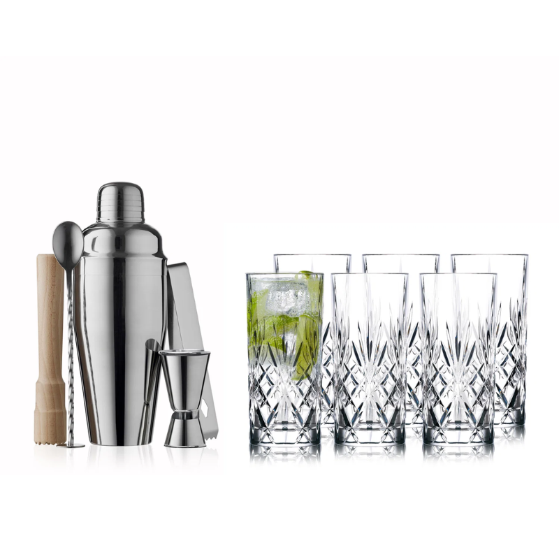 Lyngby Glas Melodia Highball M. Barsæt - 10 Dele - Billede 2
