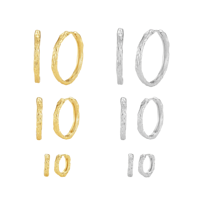 Elio Earrings Creol-Sæt M/ 3 Par - Billede 2
