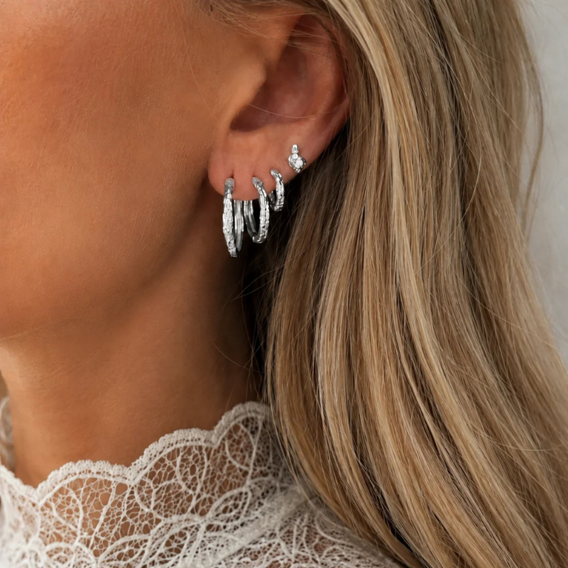 Elio Earrings Creol-Sæt M/ 3 Par - Billede 3