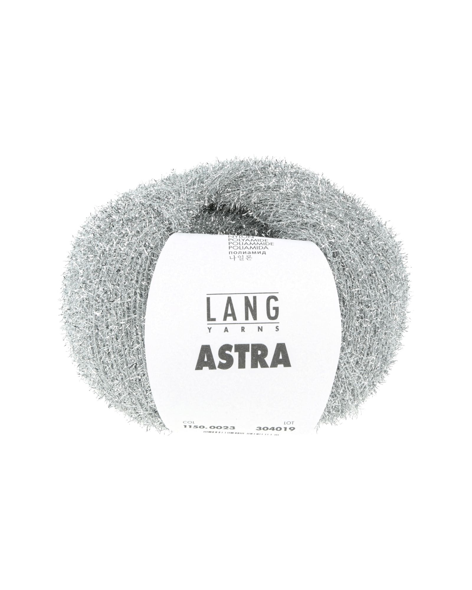 Den sølvgrå glimmergarn Astra fra Lang Yarn i farve 0023.