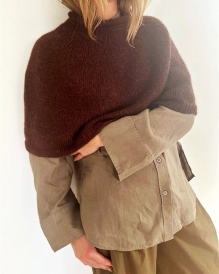 Plain Yoke Poncho i Kastanjebrun af Lene Holme Samsøe