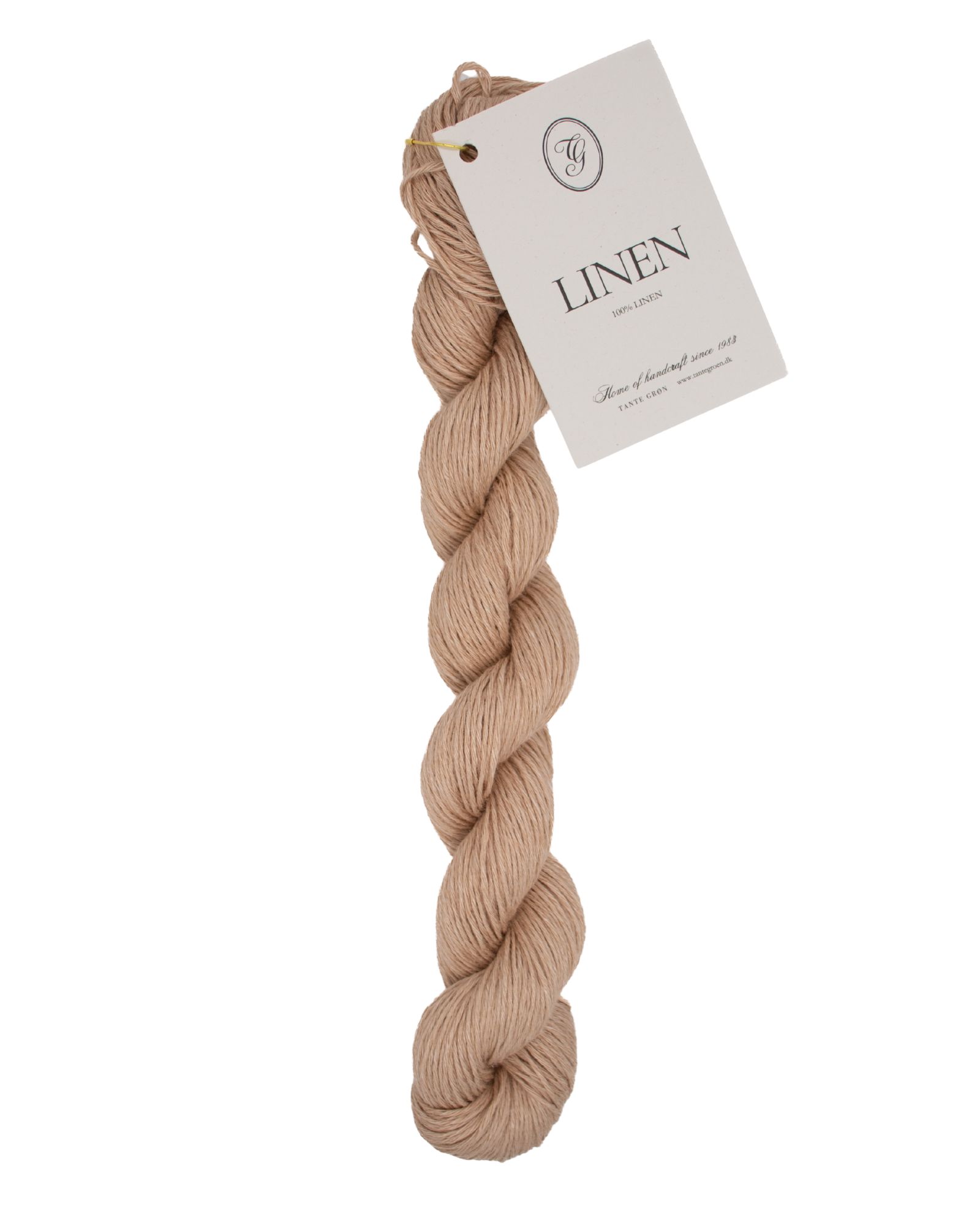 Linen hørgarn i farve 25 Oat fra Tante Grøn. Sommergarn i 100% hør.